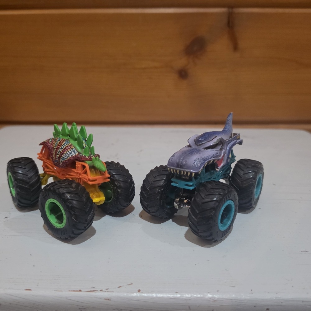 Lot of 2 Hot Wheels Monster Jam 1:64 Mega Wrex & Motosaurus